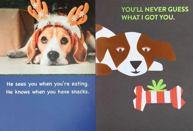 FROM THE DOG Sweet & Funny CHRISTMAS CARD Recycled Paper Greetings - Image 1 of 1