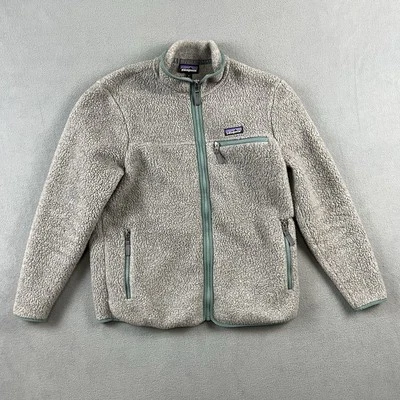 Chaqueta Patagonia Para Mujer Grande Gris Retro Pila Polar Cremallera Completa Exterior Senderismo Foto 1 de 4