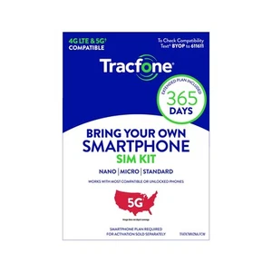 Tracfone Unlimited Talk & Text Plus Data SIM Bundle 365 días - Plan prepago - Imagen 1 de 12