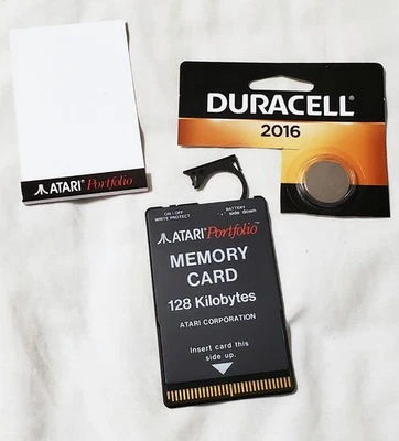 Atari Portfolio Computer 128K Memory Card in plastic case with new battery - Image 1 of 4