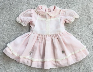 Vintage Jill Lynn Pink Victorian Mesh Ruffled 0-3 Months Infant Baby Girl Dress - Picture 1 of 7