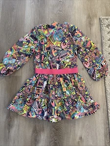 Suéter Vestido Billieblush Azul Y Rosa Neón Talla 8 - Imagen 1 de 10