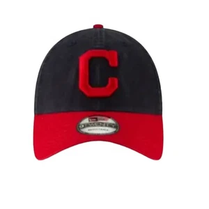Cleveland Indians New Era Core Classic Home 9TWENTY Adjustable Hat Navy Red - Picture 1 of 6