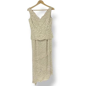 Cameron Blake by Mon Cheri festliches Kleid Seide Lagenlook Glitzer Perlenoptik - Bild 1 von 17