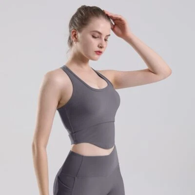 Sports Vest Yoga Skinny Moisture Wicking Fashion Women Crop Top Workout Fitness - Image 1 of 4