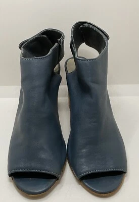 Steve Madden Botines de Tacón Sin Cordones Peeptoe Zapatos Cuero Azul Talla 6.5 Foto 1 de 4