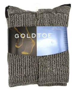 GoldToe Men's Heather Color Cotton Crew Athletic Sock, 6 Pair Shoe Size 6-12.5 - Picture 1 of 20