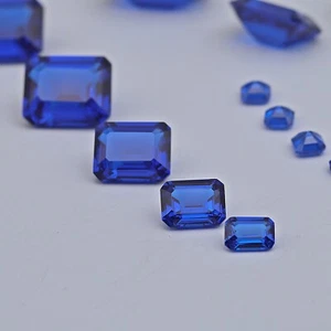 Excellent Cut Dark Blue Nano Sapphire Lab Created Synthetic Sapphire Faceted Gem - Picture 1 of 11