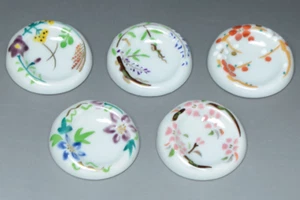 Palillo japonés Kyo Kiyomizu yaki Hashioki 5 piezas flor de cuatro estaciones Japón - Imagen 1 de 2