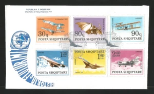 Albania 1992 FDC The history of Aviation Planes Airmail - Picture 1 of 1