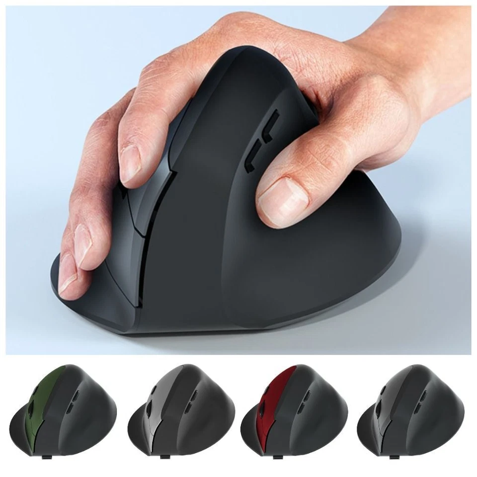 Ergonomic Vertical Computer Mouse 6 Mute Buttons 800/1200/1600dpi Optical Mouse - Image 1 of 4