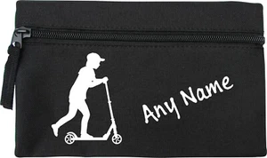 Estuche lápiz escolar con estampado de scooter niño negro personalizado niños niños niños día B Navidad - Imagen 1 de 10