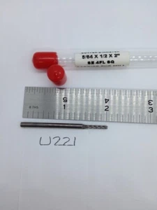 1 NEW USA 5/64" DIAMETER CARBIDE ENDMILL. 4 FL SQ. 2" OAL. 1/2" LOC (U221) - Picture 1 of 3