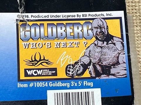 Vintage Bill Goldberg WCW WWF Vintage Flag 3x5 1998 Who’s Next Wrestling Banner Cover