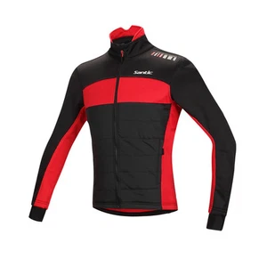 Hombres Invierno Ciclismo Jerseys Bicicleta Montar Chaqueta Bicicleta Ciclismo Jersey Rojo - Imagen 1 de 3