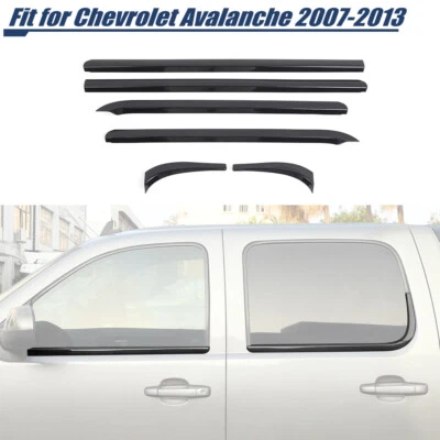 Black Window Bottom Sill Trim Strips Cover For Chevy Silverado Suburban 2007-13 - Imagem 1 de 4