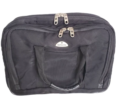 Samsonite Laptop Bag Briefcase Black 4 Zippered Compartments 17x12x7" - Imagem 1 de 4