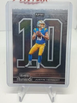 2020 Panini Playoff Behind the Numbers Justin Herbert RC #BTN-26 Chargers - Image 1 of 4