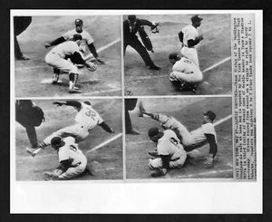 1963 Press Photo, Yogi Berra New York Yankees & Chuck Hinton Washington Senators - Picture 1 of 3