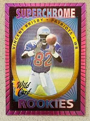 1993 Wild Card Super Chrome Football #33 Vincent Brisby RC Rookies Patriots - Image 1 of 2
