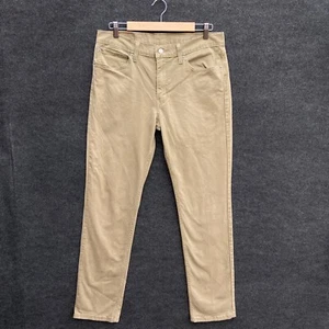 Levi's 511 Mens Jeans Size W34 L34 Beige Denim Mid Rise Slim Fit Tapered Zip Fly - Picture 1 of 23