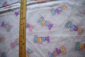 BABY PINK DOT NURSERY PRINT 100% COTTON FABRIC 19X43 INCHES - Picture 1 of 2