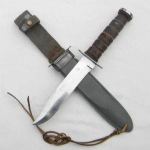 WW2 era ROBESON CUTLERY (RCC) USN MK2 fighting knife, 1944 NORD comp scabbard - Picture 1 of 10
