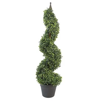 Artificial Boxwood Spiral Tree Topiary 3ft 90cm Buxus Spiral Single Realistic - Image 1 of 4