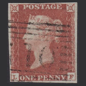 Z28_19 GB QV 1841 1d RED-BROWN PLATE 71 SG8-B1(1) LF VFU 4 MARGINS DUMBARTON 110 - Picture 1 of 2