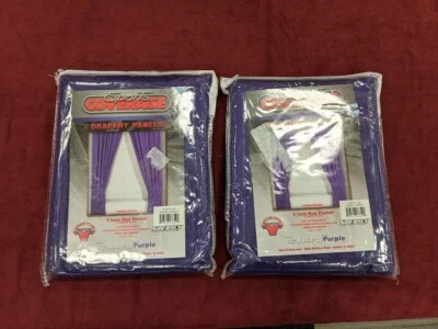 CONJUNTO DE 2 paneles de ventana de malla deportiva púrpura con corbatas Vikings Jazz Lakers Foto 1 de 2