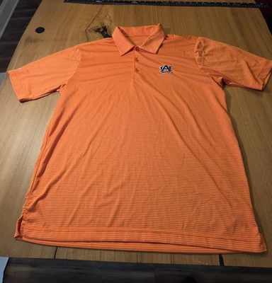 Antigua Men's Auburn Tigers Short Sleeve Polo Size Large Orange - Image 1 of 4