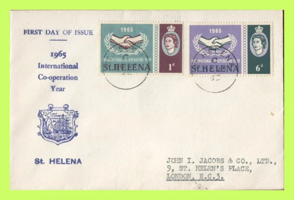 St. Helena 1965 I.C.Y. set First Day Cover - Image 1 of 1