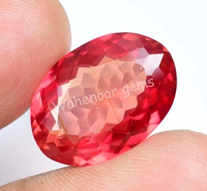 Natural Sapphire 16.10 Ct Red Orange Certified Oval Stunning Loose Gemstone - Picture 1 of 8