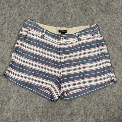 Shorts casuais cáqui britânico feminino tamanho 6 (real W33xL3,75) listras multicoloridas - Imagem 1 de 4