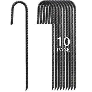 16 Zoll Bewehrung Pfähle Schwerlast 10er Pack J-Form Zeltpfähle Bodenanker St... - Bild 1 von 7