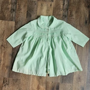 Vintage Mint Green Children's Coat / Dress with Smocked Front 60s 70s EUC  Vinta - Picture 1 of 8