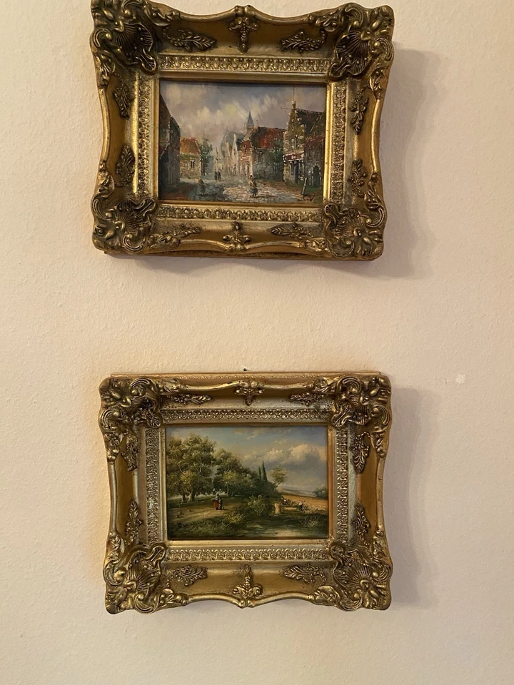 Biggs + Sons Miniatur Ölgemälde 2 Stück  - Bild 1 von 1