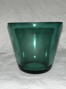 Vintage Emerald Glass Jar Canister Vase 4.25” X 4.75” - Picture 1 of 6