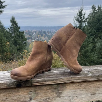 SOREL Womens Boots Tan/Brown 9.5 Joan Of Arctic Wedge II Zip - NL3766-242 - Image 1 of 4