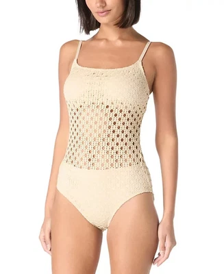 Traje de baño Carmen Marc Valvo para mujer crochet de una pieza, arcilla, talla 4 0467 Foto 1 de 3