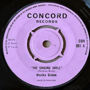 MONIKA GRIMM THE SINGING SHELL LES SHARP HIP 7" CONCORD (1960's) VG POP ENGLAND - Picture 1 of 3