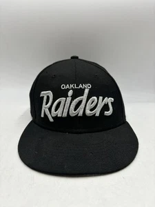 Vintage New Era Oakland Raiders Fitted Wool Script Hat 7 7/8” - Picture 1 of 7