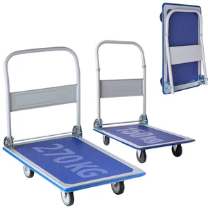 Heavy Duty 270kg Folding Platform Trolley Hand Truck Cart Sack Flat Bed Pulley - Picture 1 of 11
