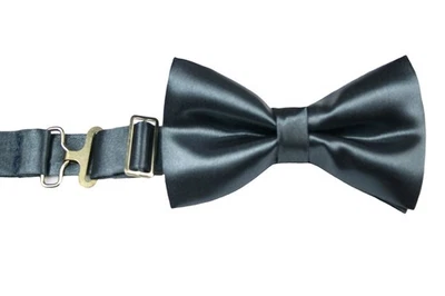 Pajarita de color liso satinado para fiesta formal boda niño niño pequeño por pieza Foto 1 de 3