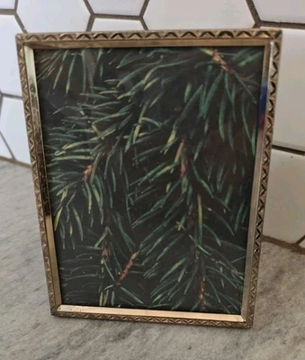 Marco de fotos vintage ornamentado decoración de arte galería pared dorado 3x4" vidrio burbuja  Foto 1 de 4