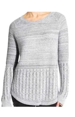 Suéter ATHLETA Mujer Borealis Tejido 2XS Gris Pullover Cableknit 459077 XS Top Foto 1 de 4
