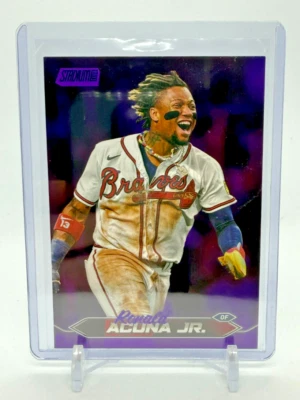 2024 Topps Stadium Club Ronald Acuna Jr. Purple Foil 74/75 - Image 1 of 2