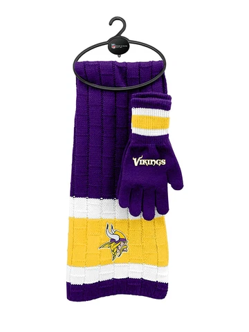 NFL Minnesota Vikings Scarf & Glove Gift Set NWT Official Licensed Product Cover