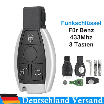 Funk Schlüssel 433 Für Mercedes-Benz  B C E Klasse W203 W210 W211 W169 W220 W245 - Bild 1 von 4