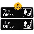 The Office Sign: Easy To Mount with Symbols, 9x3 2-Pack (Brown)